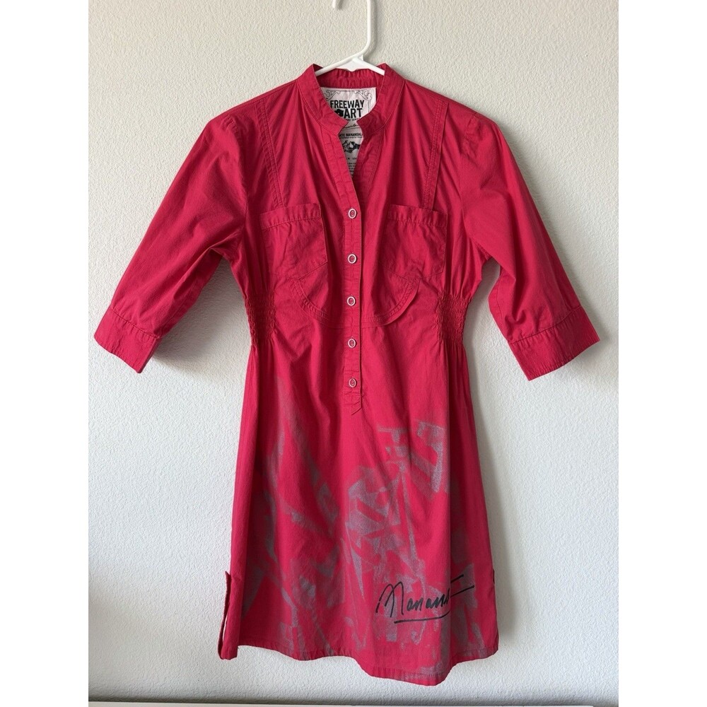 Freeway Art Vicente Manansala Shirt Dress Cubist Filipino Artist Print Sz M